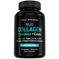 Vital Vitamins Multi Collagen Complex + Calm with Ashwagandha, 90 Capsules