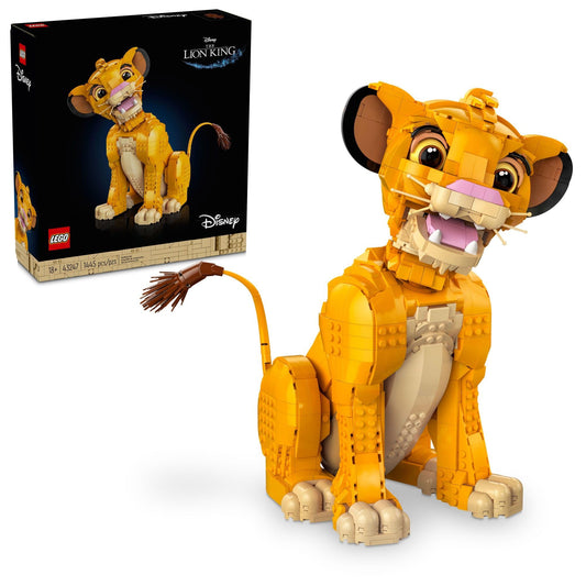 LEGO Disney Young Simba The Lion King Fan, Disney Collection, Creative Animal Figure Building Set, Relaxing Activity, Disney Gift for Adults, Nostalgic Gift Idea for Movie Fans, 43247