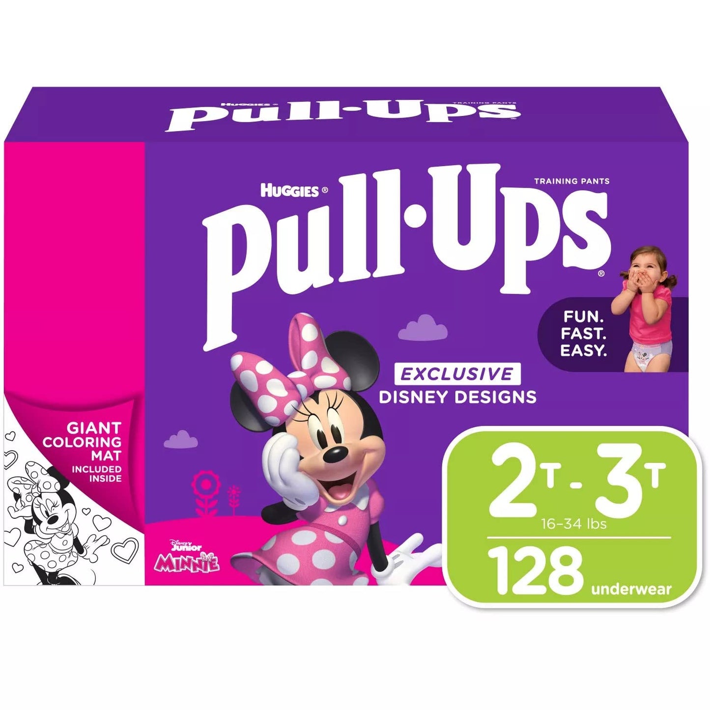 Huggies Pull-Ups Potty Training Pants for Girls, 2T-3T 18-34 Pounds (128 Count)