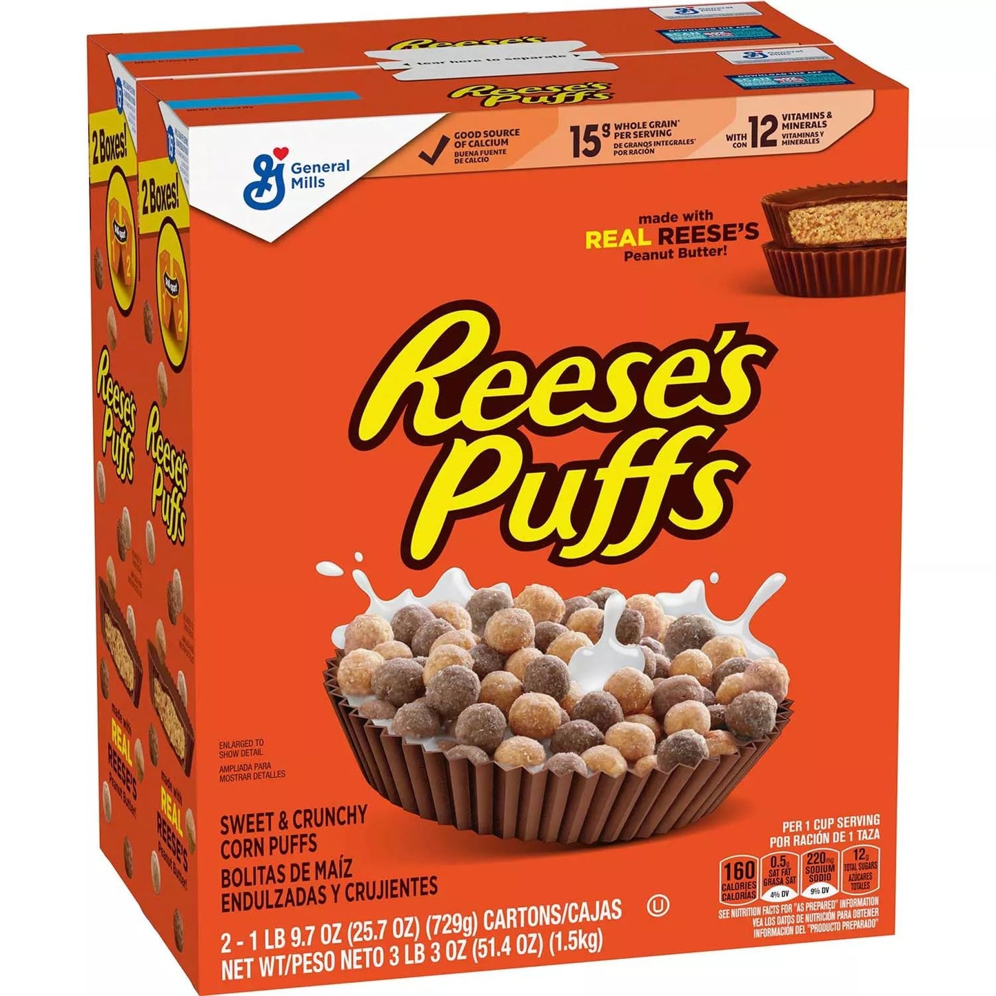 Reese's Puffs Peanut Butter Chocolate Cereal (51.4 Ounce)