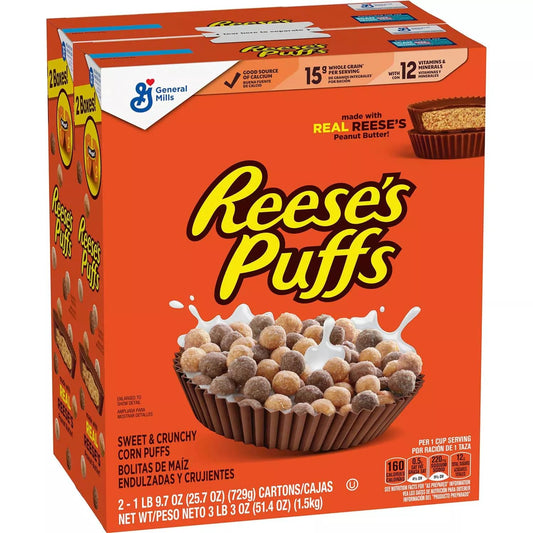 Reese's Puffs Peanut Butter Chocolate Cereal (51.4 Ounce)