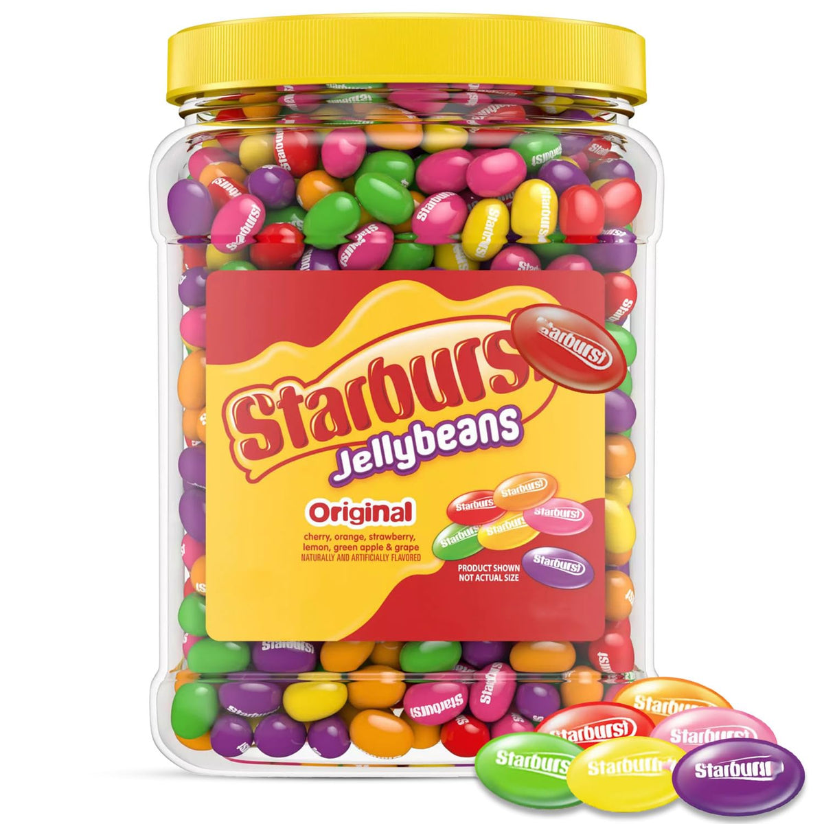 Bulk Jelly Bean Candy Large Bucket - 54oz Assorted Fruity Flavors, Soft, Chewy JellyBeans Bulk Resealable Jar for Easter Baskets, Candy Buffet, Egg Hunts, & Treats - JellyBeans