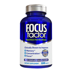 Focus Factor Nutrition for The Brain Improved Memory & Concentration Brain Supplement, 150 Count, 1 Pack (10407)