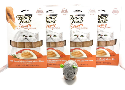 Fancy Feast Savory Pur�e Naturals With Natural Salmon & Tuna In A Demi-Glace Cat Treats