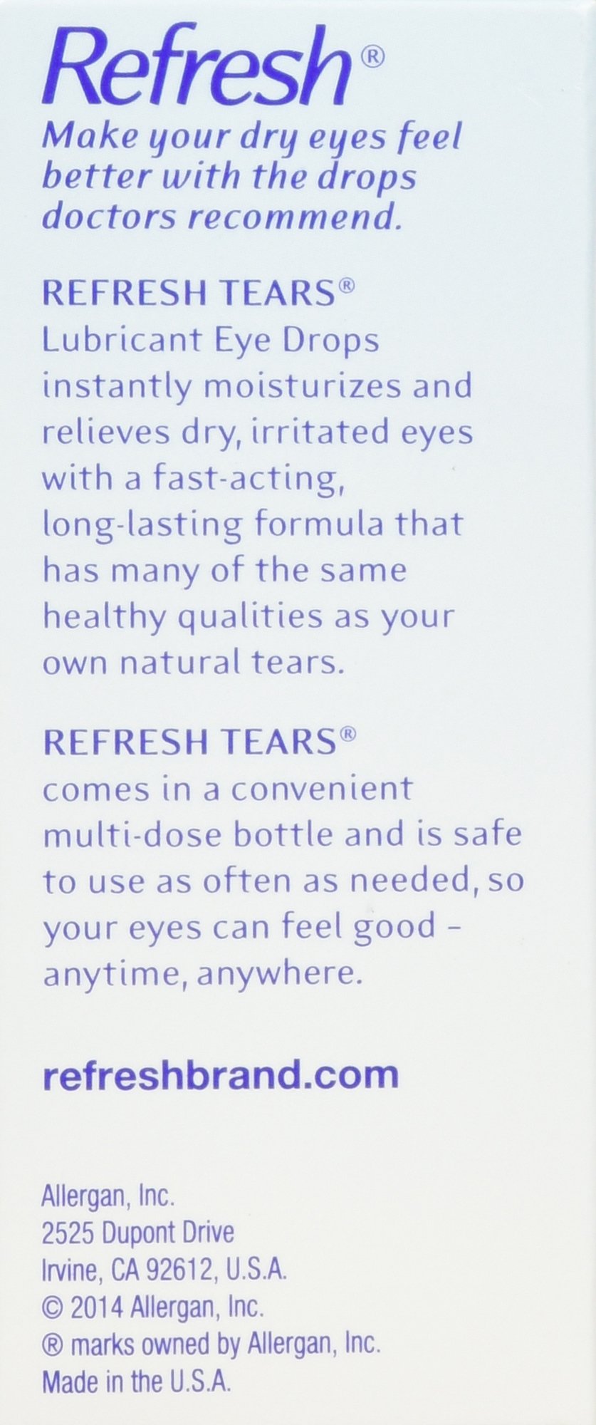 Refresh Tears Lubricant Eye Drops (4 x .5 fl oz and 1 x .17 fl oz. bottles)