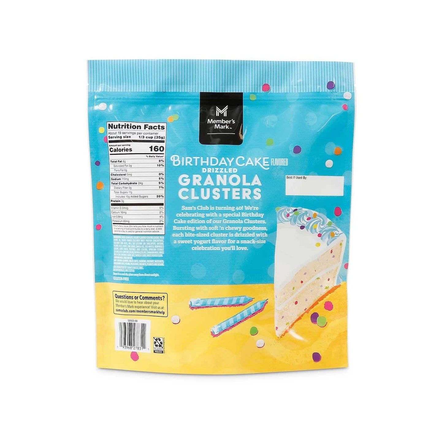 Member's Mark Birthday Cake Flavored Drizzled Granola Clusters (24 Ounce)