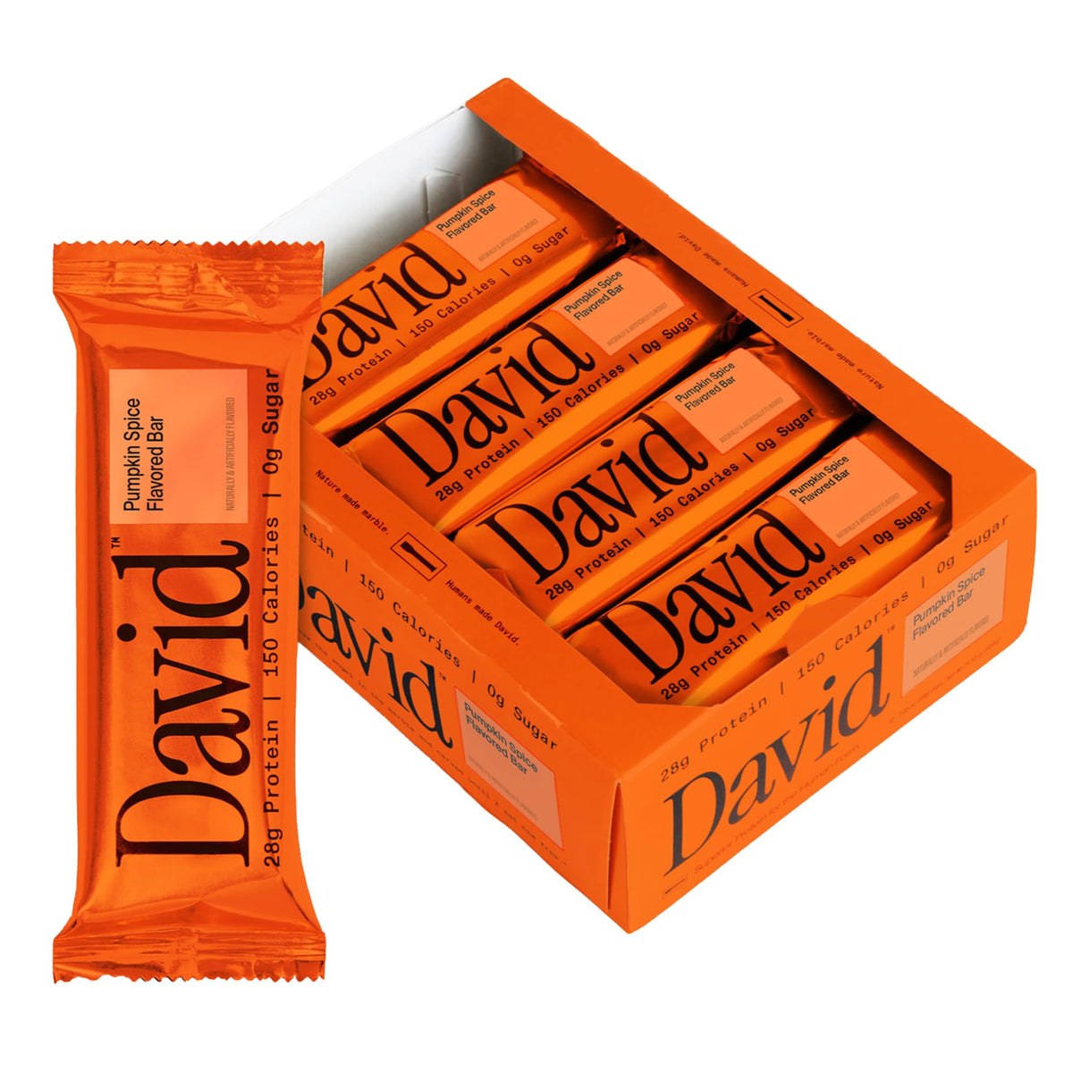 David Pumpkin Spice Flavored Protein Bars | 28g Protein | 12 Pack