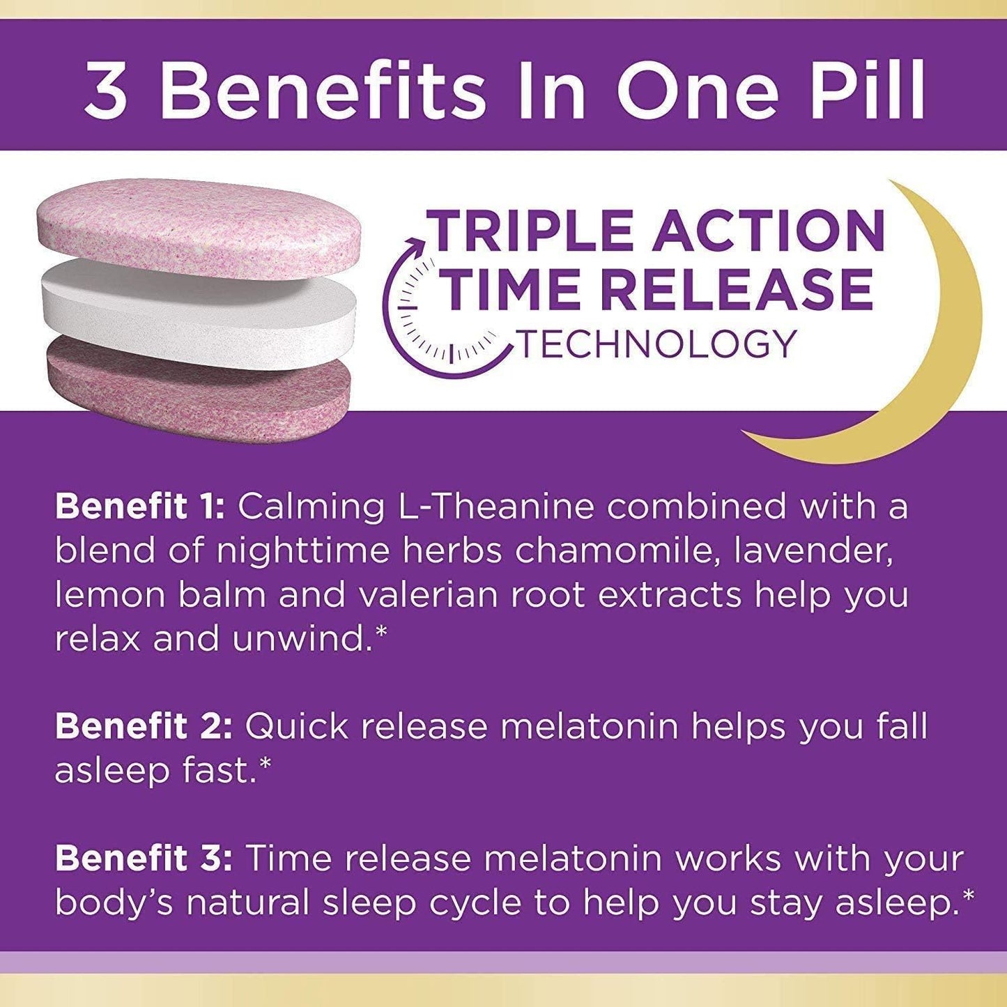 Nature's Bounty Sleep3 10mg. Melatonin, 120 Tablets