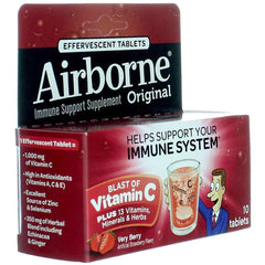 Airborne Very Berry, 10 Effervescent Tablets Each (Pack of 12)