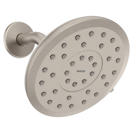 Moen Verso Eco-Performance Infiniti Dial Round Rain Shower Head, 6-Inch Diameter Spray Head, Spot Resist Nickel, 220R6EPSRN