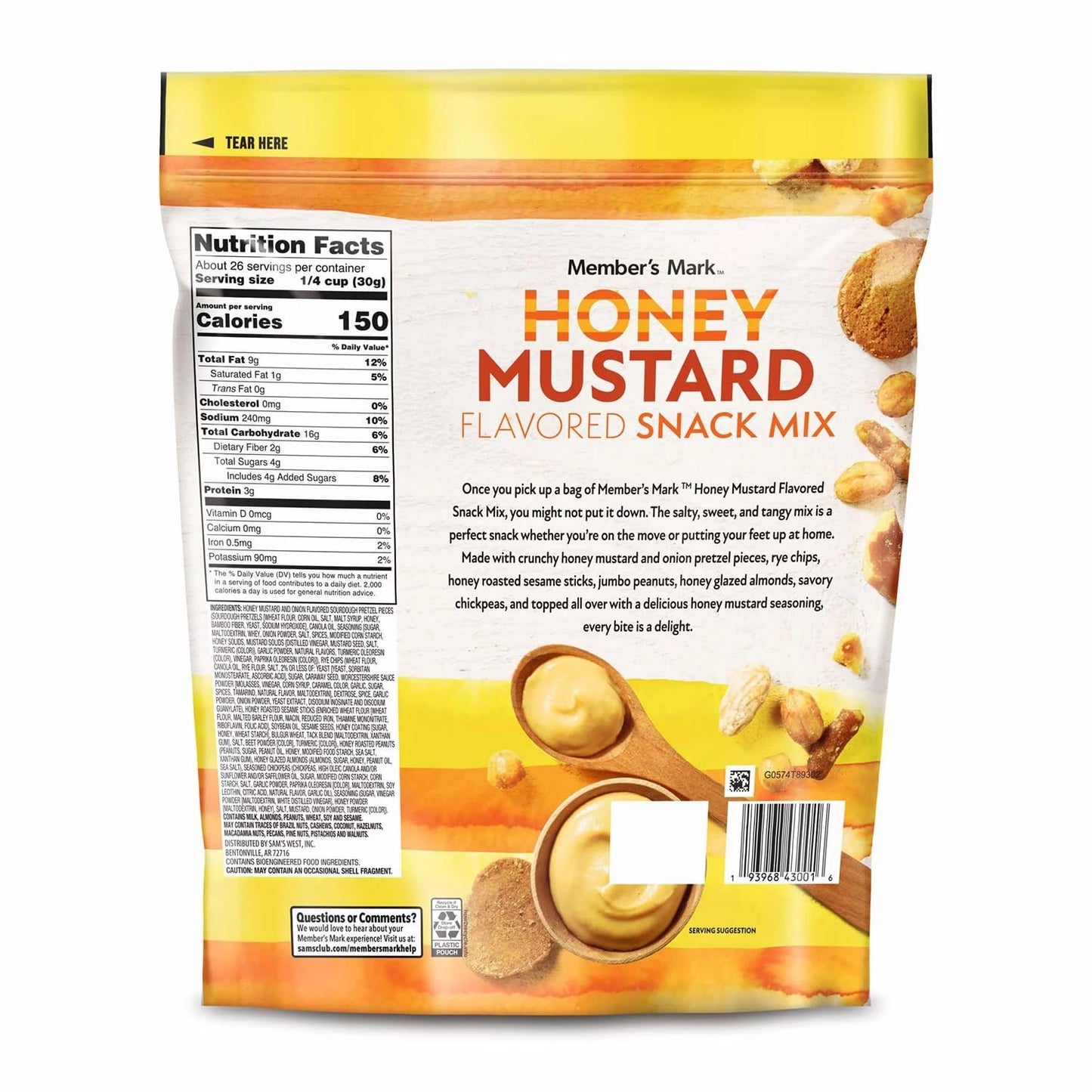 Member's Mark Honey Mustard Flavored Snack Mix, 28 Ounce