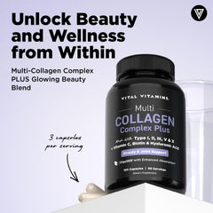 Vital Vitamins Multi Collagen Complex Plus Biotin, Hyaluronic Acid & VIT. C