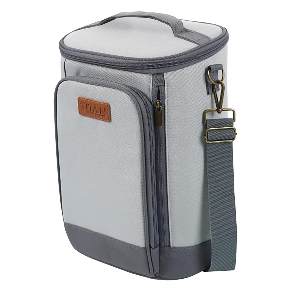 Titan Insulated Bottle Tote – Deep Freeze™ Cooling, Ice Walls®, Leak-Proof Lining, Holds 18 Cans (Light Grey)