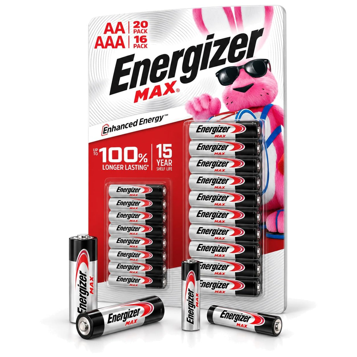 Energizer MAX Alkaline 20 AA + 16 AAA Batteries Combo Pack