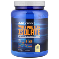 BodyTech Whey Protein Isolate Powder, French Vanilla, 1.5 LB, 23 Servings