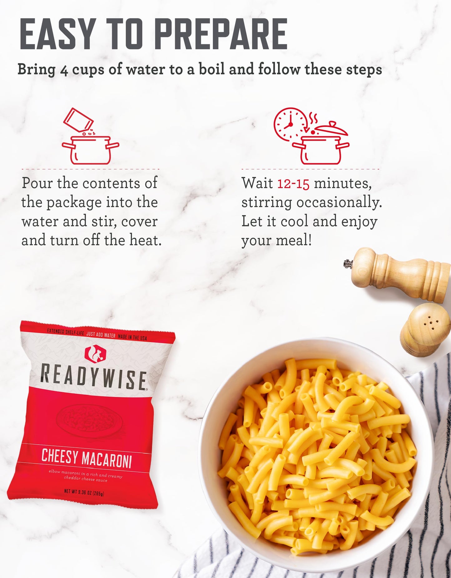 READYWISE- Emergency Food Supply, 360 Servings, 3 Buckets, MRE, Freeze Dried Food, Survival, Hiking, Adventure, Camping Essentials, 25-Year Shelf Life