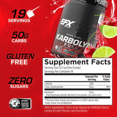 EFX Sports Karbolyn Fuel | Fast-Absorbing Carbohydrate Powder | Carb Load, Sustained Energy, Quick Recovery | Stimulant Free | 19 Servings (Cherry Limeade)