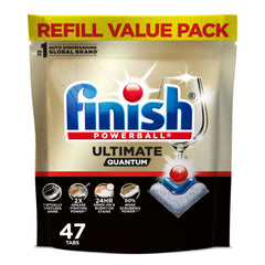 Finish Ultimate Quantum Dishwasher Pods, New & Improved Formula, Dishwasher Detergent Dish Soap, Removes Burnt-On & Dried-On Stain, Degreasing & Scrubbing Power, Fresh Scent, 47 Count