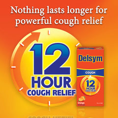 Delsym 12 Hour Cough Relief Liquid- Day Or Night, Orange Flavor Cough Medicine With Dextromethorphan Helps Quiet Cough By Suppressing Cough Reflex, 3 oz. (Pack of 2)