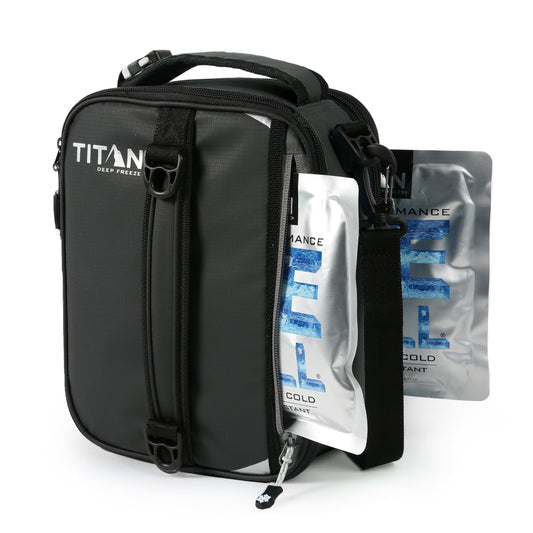 Arctic Zone Titan High Performance Insulated Expandable Lunch Pack, Black 8 in x 4 in x 10.25 in