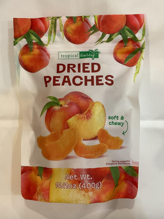 HealthEmpire Tropical Fields Dried Peaches, Soft & Chewy, Sweet Sliced Dried Peaches, 400g, Resealable Bag (Pack of 1)