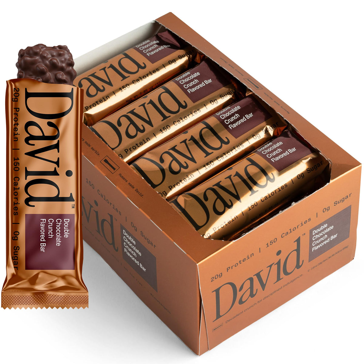 David Bronze Double Chocolate Flavored High Protein Bars | 12 Pack