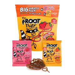The FROOT Thief Real Fruit Snack Whips BIG Variety Pack, Nut Free, Individual Bags for Kids School Lunches, 10xStrawberry, 10xMango