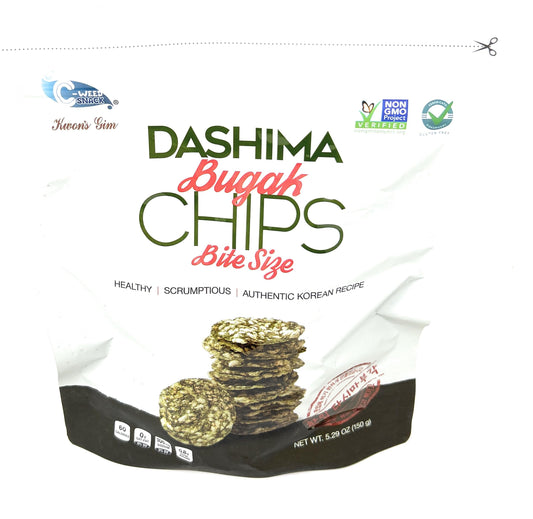Dashima Bugak Bite Size Seaweed Chips 5.29oz - 1 bag