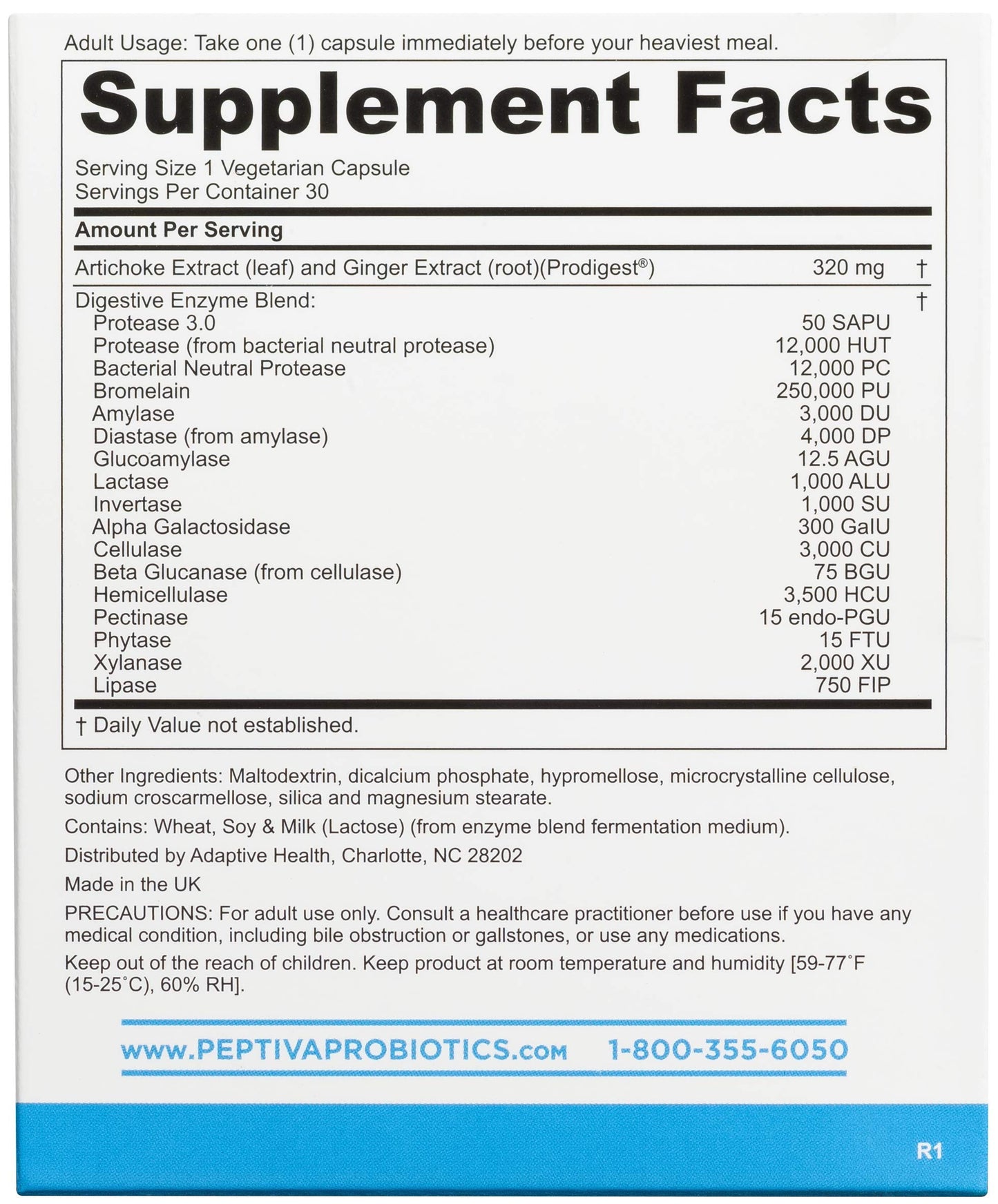 Peptiva Digestive Enzyme Supplement + ProDigest - Helps with Bloating, Gas, Constipation - 30 Count