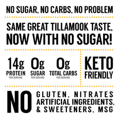 Tillamook Country Smoker Zero Sugar Original Beef Jerky Sticks, 6.5 Oz, Pack of 2, 14g Protein, Real Hardwood Slow-Smoked, High Protein, Low Carb Meat Snacks, Keto-Friendly, 0g Sugar & Total Carbs
