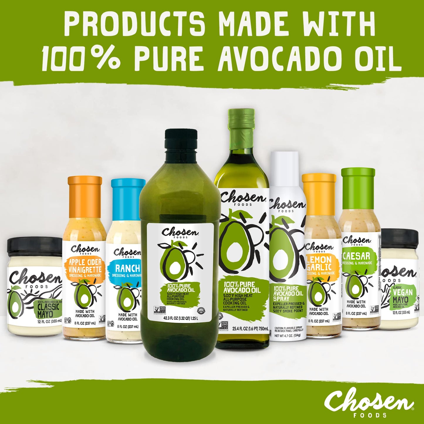 Chosen Foods 100% Pure Avocado Oil, Keto and Paleo Diet Friendly, Kosher Oil for Baking, High-Heat Cooking, Frying, Homemade Sauces, Dressings and Marinades (1.75 liters)