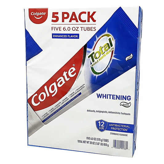 Colgate Total Whitening Toothpaste, 6 Ounce (Pack of 5)