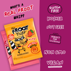 The FROOT Thief Real Fruit Snack Whips BIG Variety Pack, Nut Free, Individual Bags for Kids School Lunches, 10xStrawberry, 10xMango