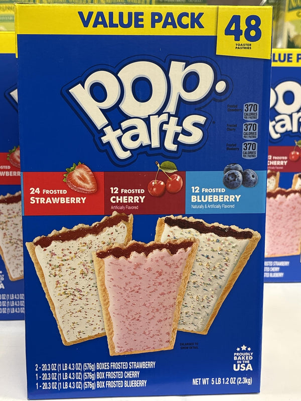 Pop-Tarts Variety Pack, Strawberry, Cherry and Blueberry (48 Count)