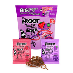 The FROOT Thief Real Fruit Snack Whips BIG Variety Pack, Nut Free, Individual Bags for Kids School Lunches, 10xStrawberry, 10xGrape