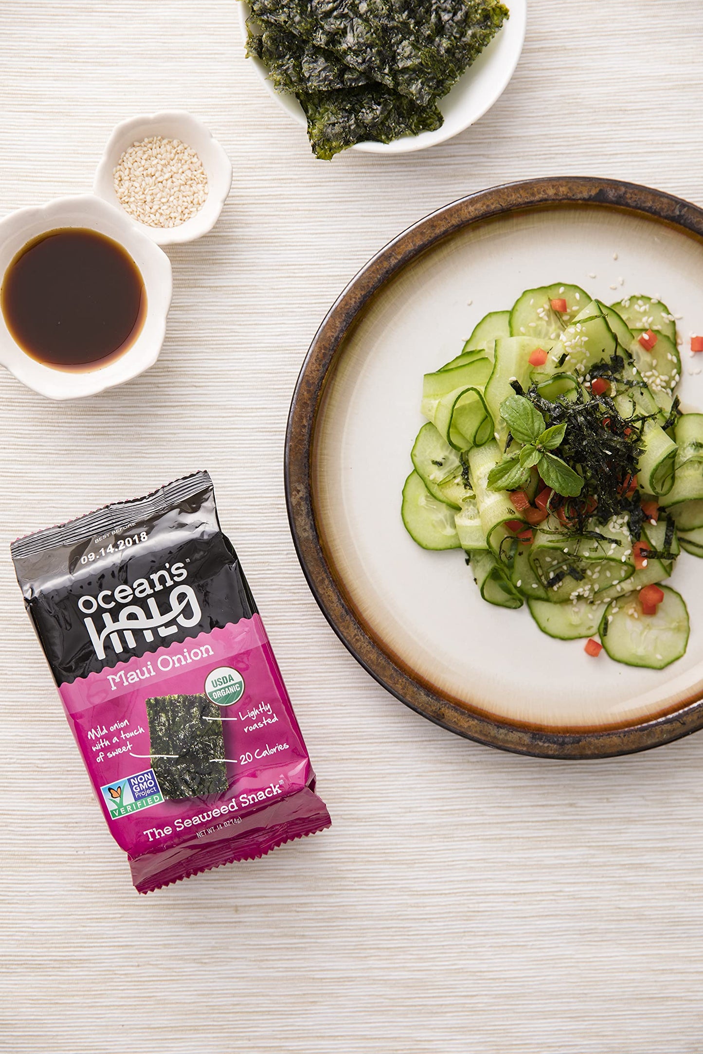 Ocean's Halo Seaweed Snacks (Maui Onion) 1 case of 12 units