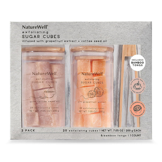 NatureWell Exfoliating Sugar Cubes, Grapefruit and Coffee, 20 Cubes (2 Pack)