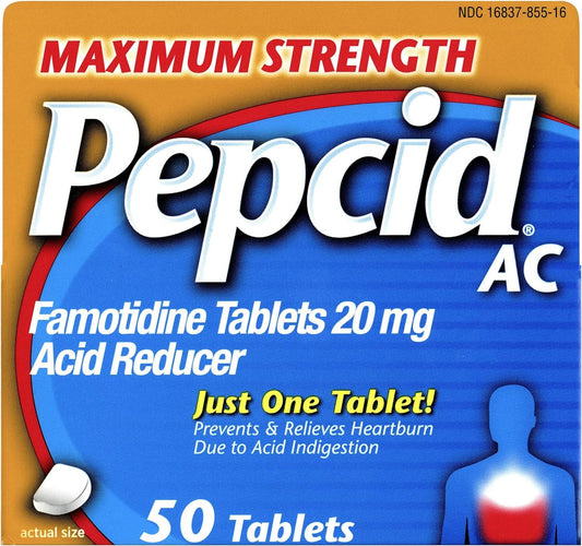 Pepcid AC Acid Reducer Maximum Strength Tablets, (100 Count Total)