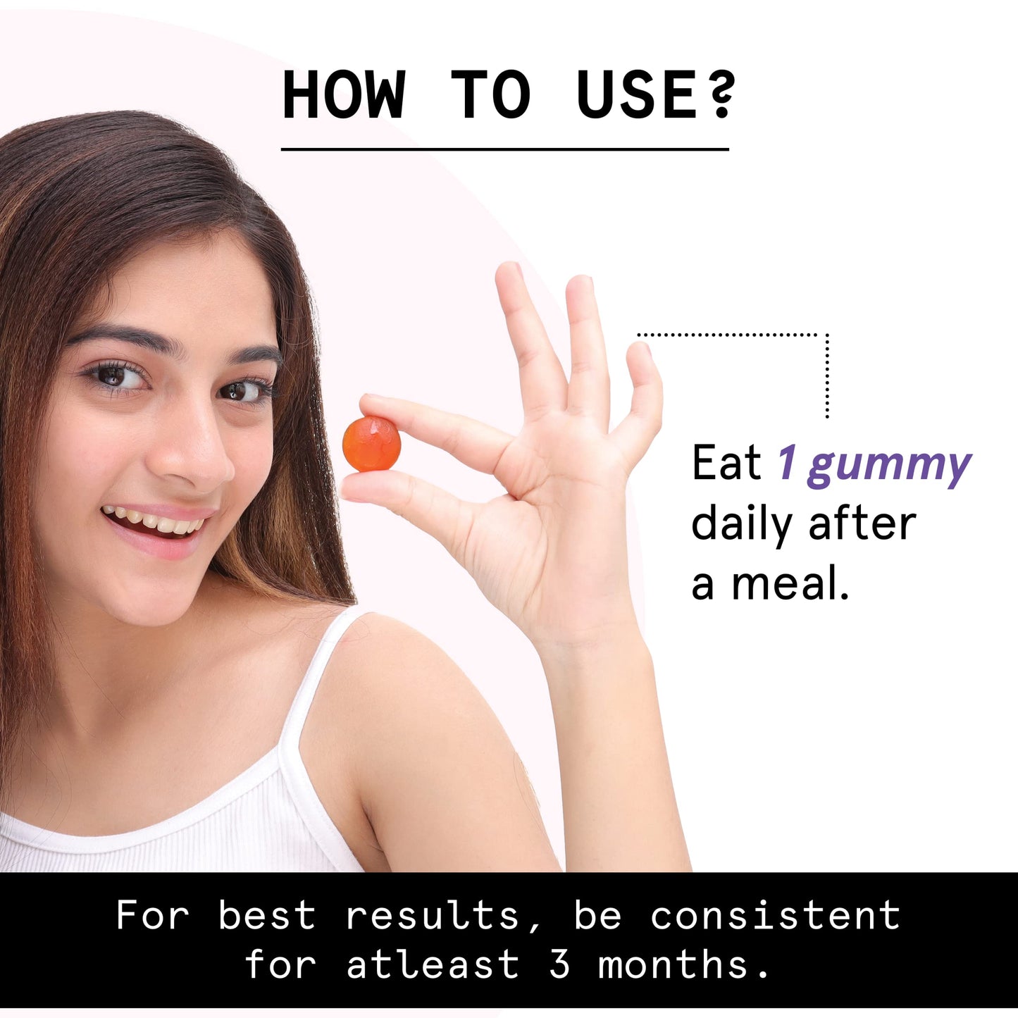 Bodywise Biotin Hair Gummies | Individually Wrapped | Biotin 10000mcg Supplement | Formulated for Women | Vegan, No Added Sugar | 1 Month Pack