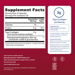 Vital Proteins Cartilage Collagen Pills, Type II Collagen & Chondroitin Sulfate Supplement for Recovery & Healthy Hair, Skin, Nails and Joints - 750 mg Serving with 120 Capsules