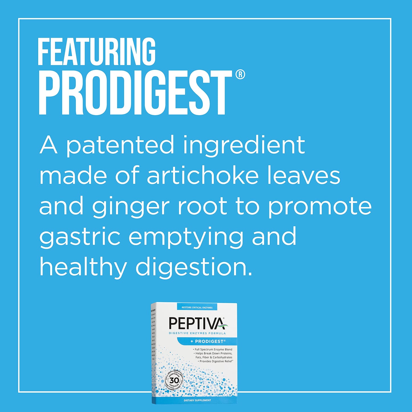 Peptiva Digestive Enzyme Supplement + ProDigest - Helps with Bloating, Gas, Constipation - 30 Count