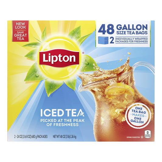 Lipton Iced Tea Bags, Bulk Tea, Great for Parties, 48 Gallon-Sized Tea Bags