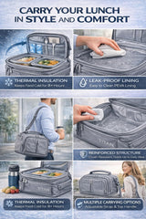 Titan by Arctic Zone Expandable Lunch Box  Insulated, Crush-Resistant Cooler with 2 Ice Walls & Leak-Proof Lining  Meal Prep Bag with Strap & Container for Work & Travel | Black (Pale Frost)