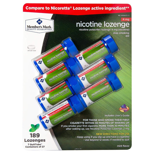 Member's Mark Nicotine Lozenge 4mg 189 ct Mint / Previously Simply Right