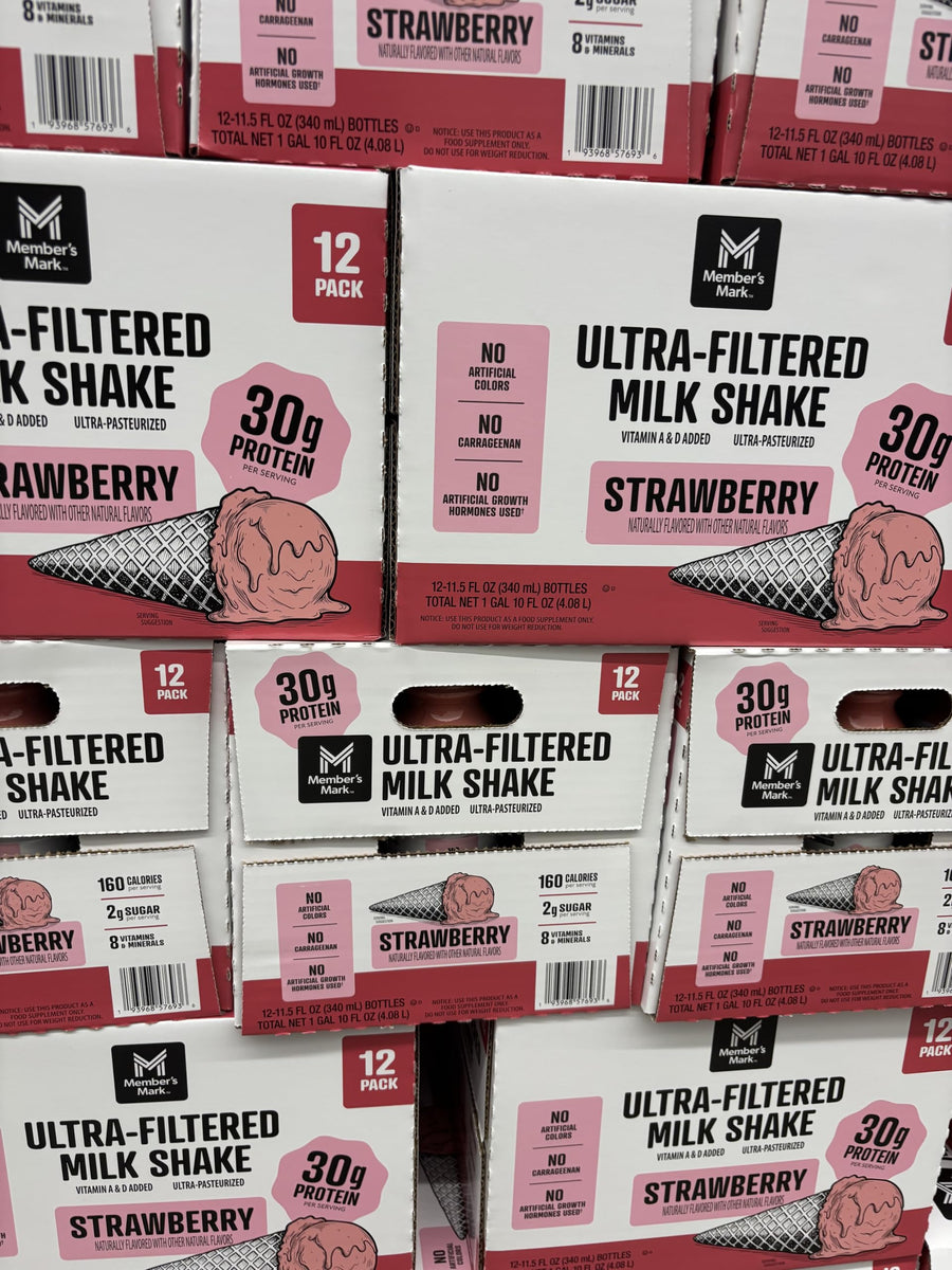 Member's Mark Ultra-Filtered Milk Shake, Strawberry, 11.5 Fluid Ounce (12 Pack)