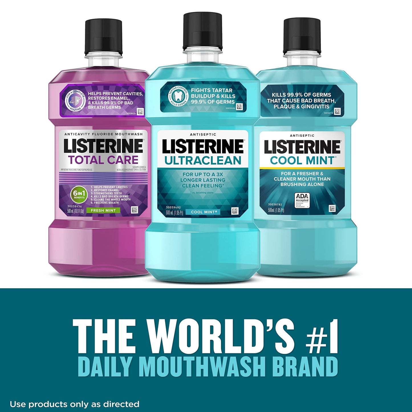 Listerine Ultraclean Oral Care Antiseptic Mouthwash, Everfresh Technology to Help Fight Bad Breath, Gingivitis, Plaque & Tartar, ADA-Accepted Tartar Control Oral Rinse, Cool Mint, 1.5 L