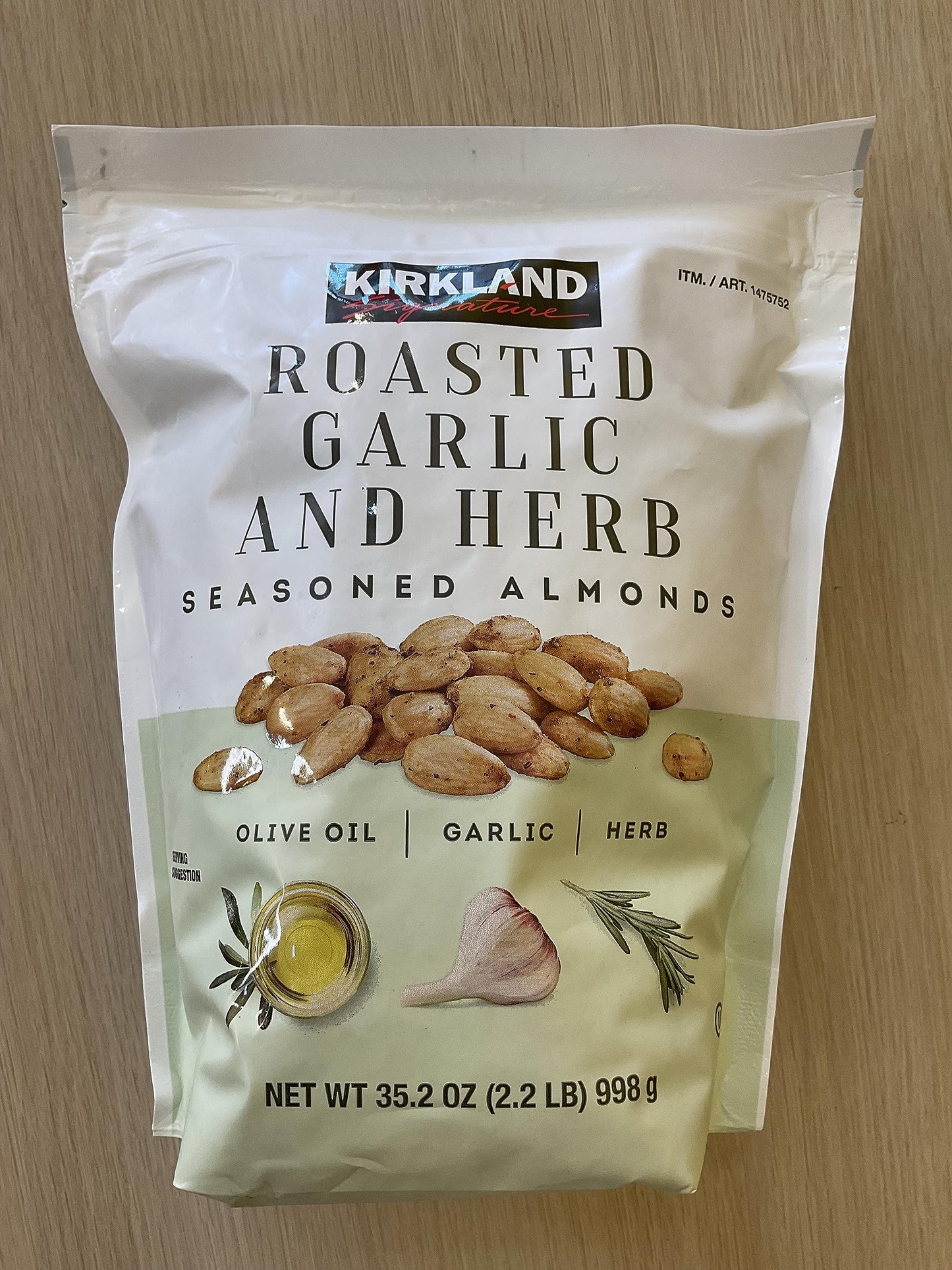 Kirkland Signature Roasted Garlic & Herb Almond 1bag 2.2LB