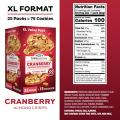 Nonni's THINaddictives Cranberry Thin Cookies with Real Fruit, 25 Packs