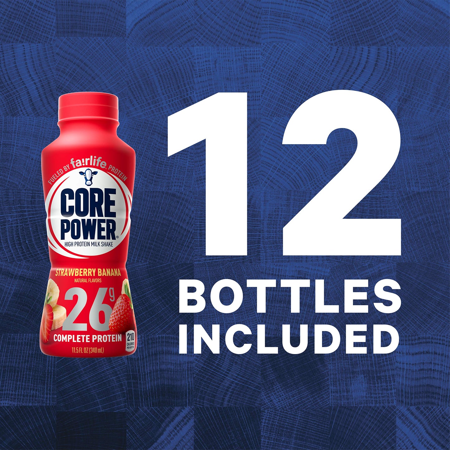 Core Power by fairlife High Protein (26g) Milk Shake, Strawberry Banana, 11.5 Fl Oz (Pack of 12)