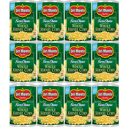 Del Monte Canned Fresh Cut Whole Golden Sweet Kernel Corn, 15.25 Ounce (Pack of 12)